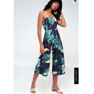 Lulus Tropical Leaves Jumpsuit